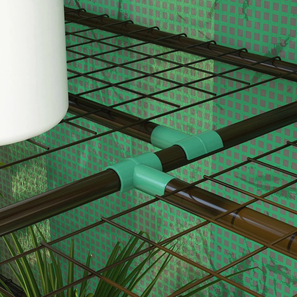 Estufa de Jardim de 3 Níveis Estufa de Terraço com Prateleiras Teto In