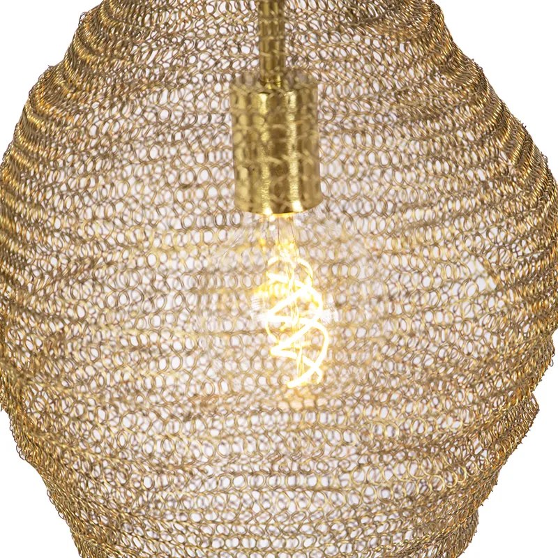 Candeeiro de suspensão oriental dourado 30 cm - Nidum Oriental