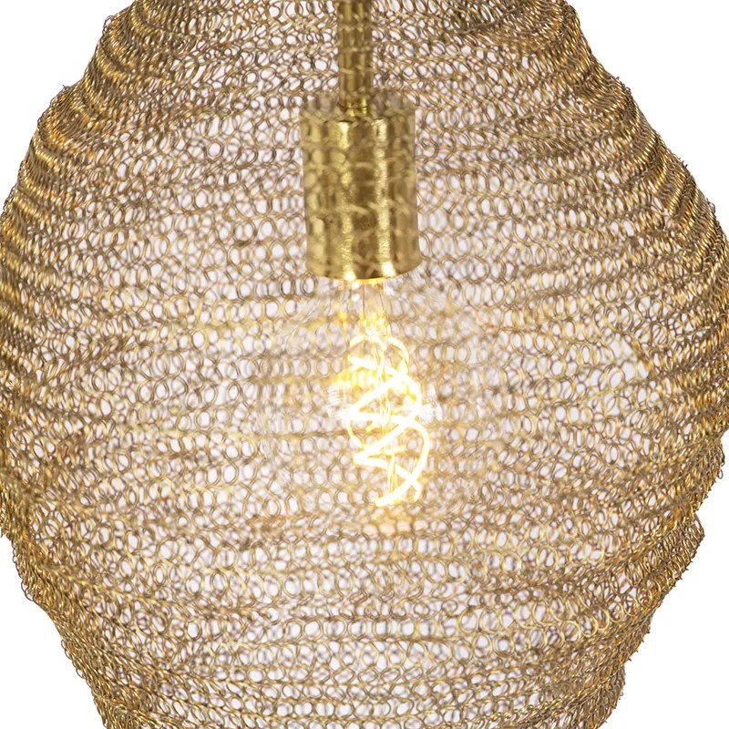 Candeeiro oriental suspenso dourado 30 cm - Nidum Oriental