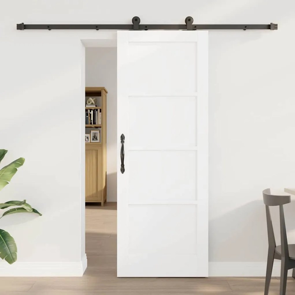 vidaXL Porta Deslizante Manual ORKDAL Branco e preto 73,5 x 198,5 cm