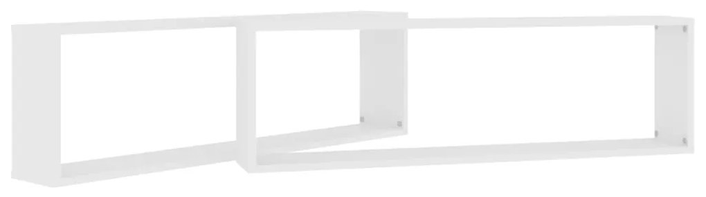 Prateleiras parede forma de cubo 2pcs contr. 100x15x30cm branco