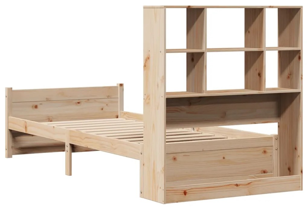 Cama com estante sem colchão 90x200 cm pinho maciço