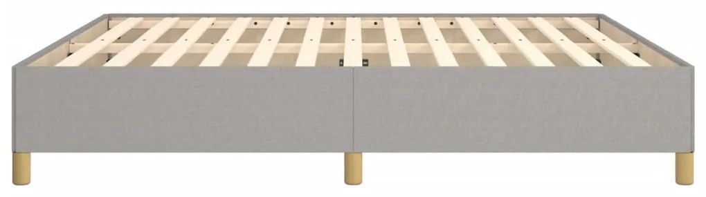Estrutura de cama sem colchão 160x200 cm tecido cinzento-claro