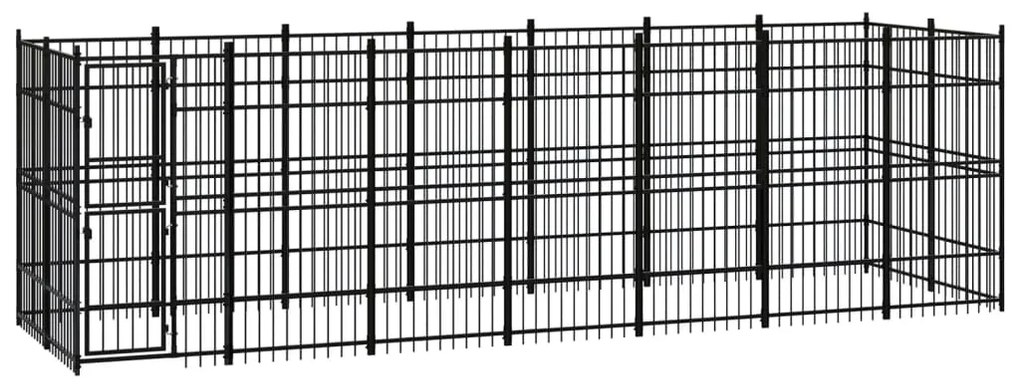 vidaXL Canil de exterior 12,9 m² aço