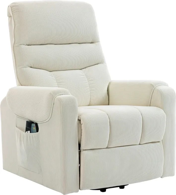 Poltrona Levanta Pessoas com Reclinação Elétrica em até 135° e com 8 Zonas de Massagem 83x92x110 cm Bege