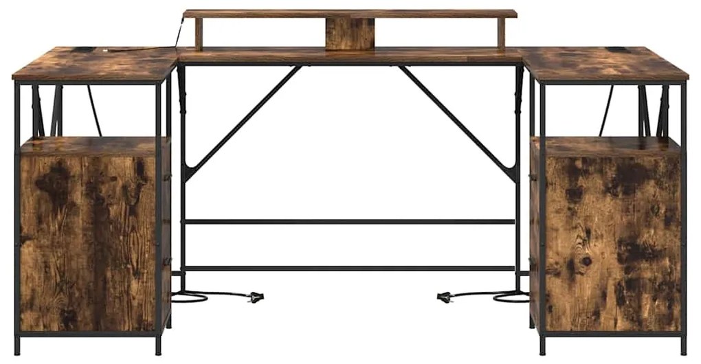 Mesa Carvalho fumê 182 x 101 x 87.5 cm Madeira processada