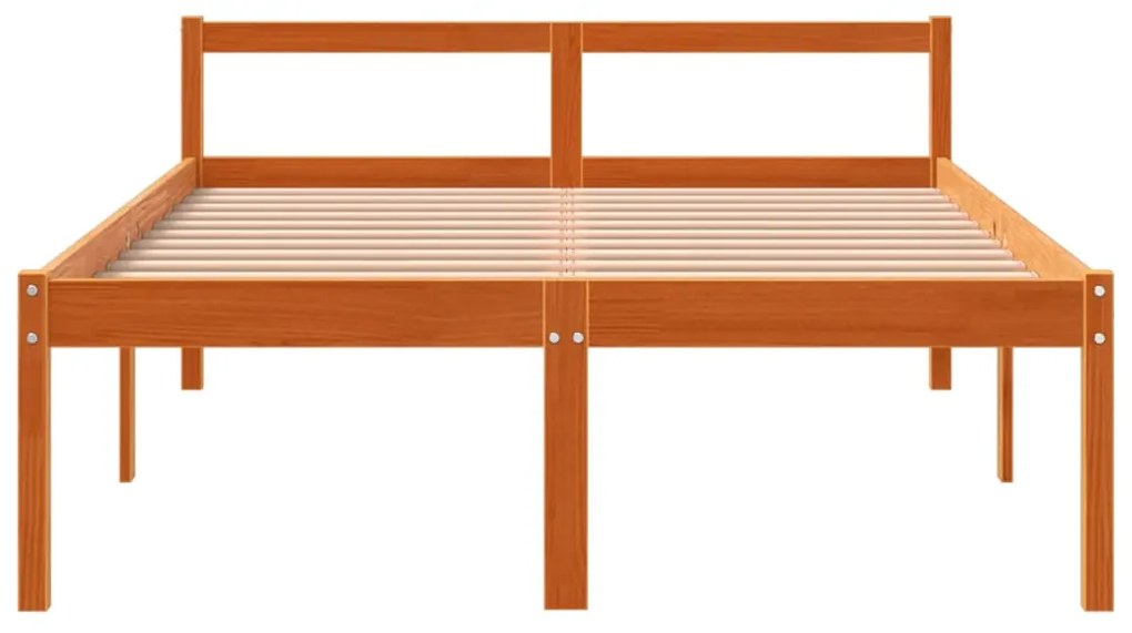 Cama para idosos 135x190 cm madeira pinho maciça castanho cera