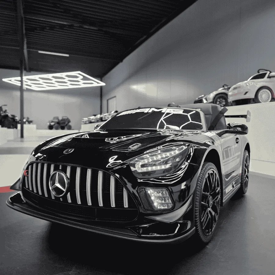 Carro elétrico para crianças Mercedes GT3 12 Pneus EVA, Assento de couro sintético Preto