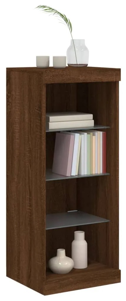 Aparador com luzes LED 41x37x100 cm carvalho castanho