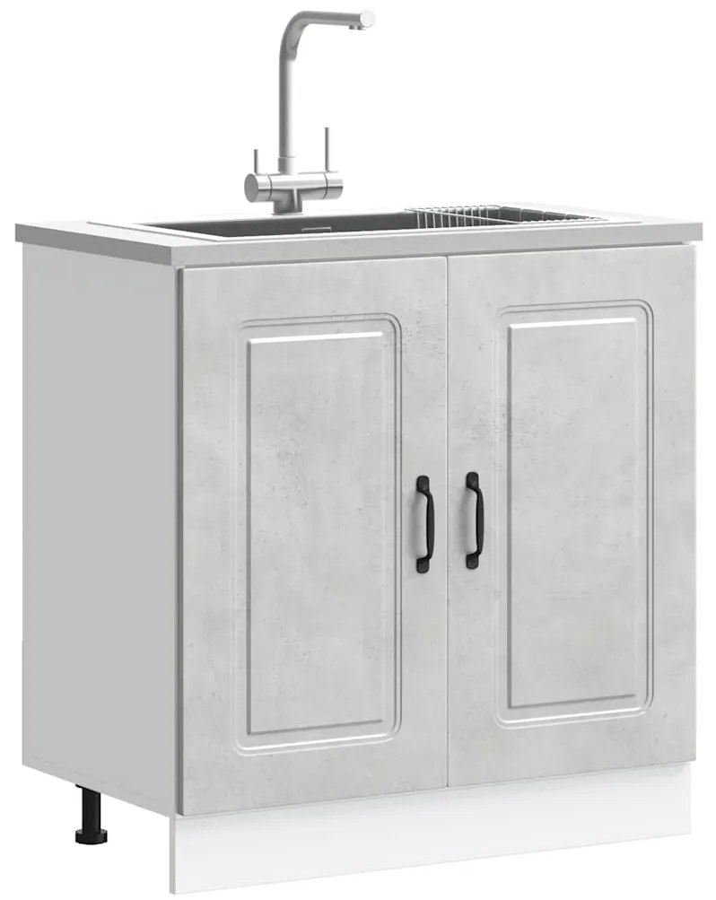 vidaXL Armário baixo lavatório Kalmar 80x46x81,5 cm cinzento betão
