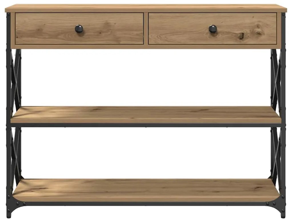 Mesa de Console vidaXL Carvalho Artesanal 100x28x75 cm Madeira Engenhe