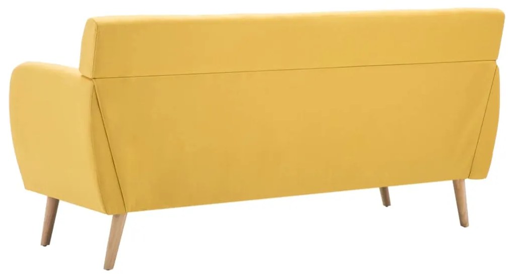 Sofá de 3 lugares estofos de tecido 172x70x82 cm amarelo