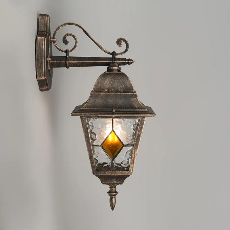Lanterna vintage de bronze para parede externa - Antigua Rústico
