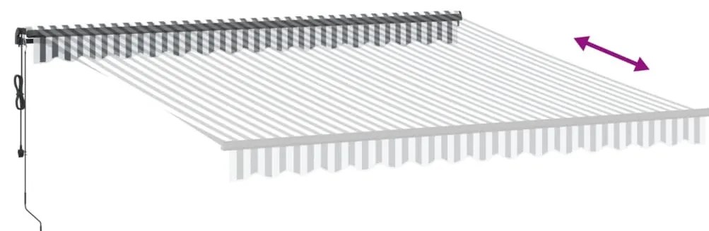 Toldo retrátil automático 400x300 cm antracite e branco