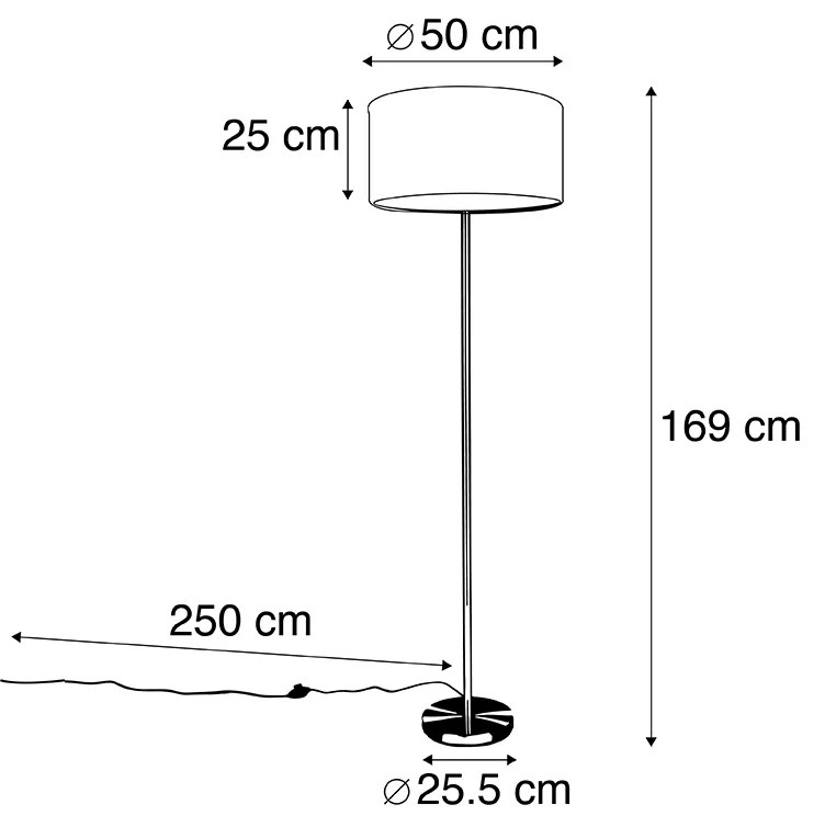Candeeiro de pé em aço com cúpula cor-de-rosa 50 cm - Simplo Art Deco,Clássico / Antigo,Moderno