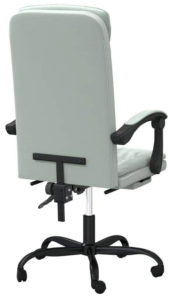 Cadeira de escritório reclinável veludo cinzento-claro