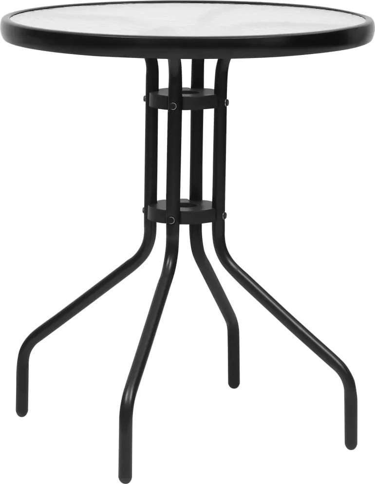 vidaXL Mesa de jardim Ø60x70 cm aço preto