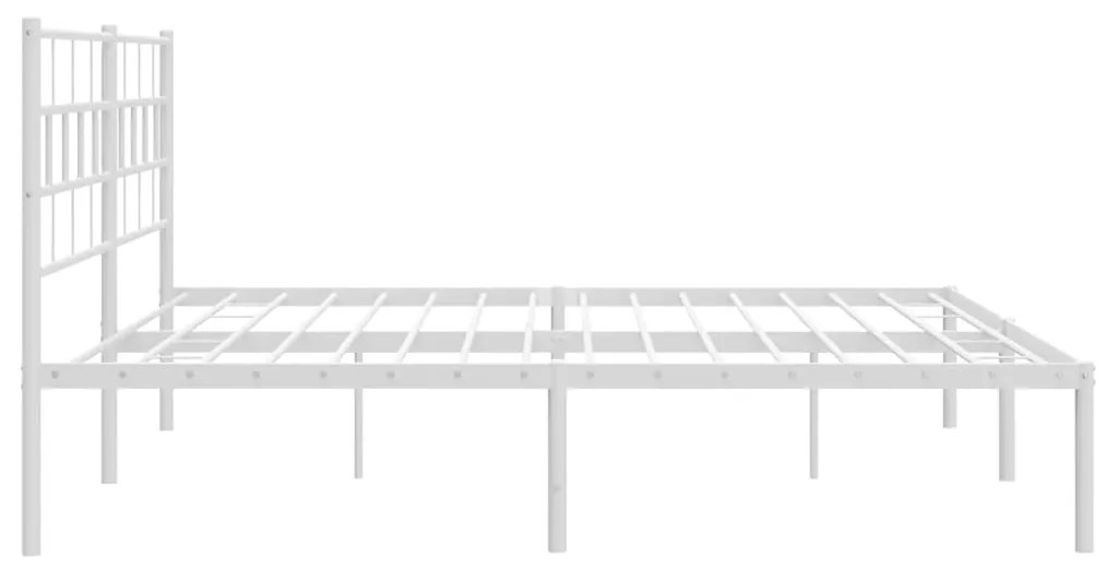 Estrutura de cama com cabeceira 193x203 cm metal branco