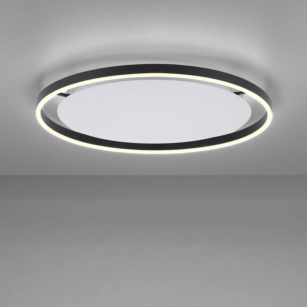 Candeeiro de teto cinzento escuro 60 cm com LED regulável em 3 níveis - Zlatan Moderno