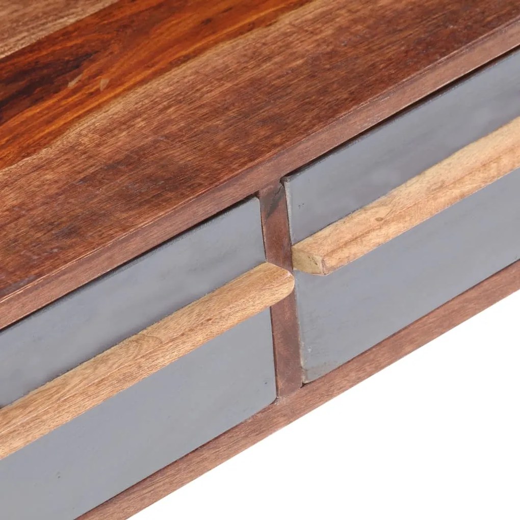 Mesa de centro 110x50x40 cm madeira maciça cinzento
