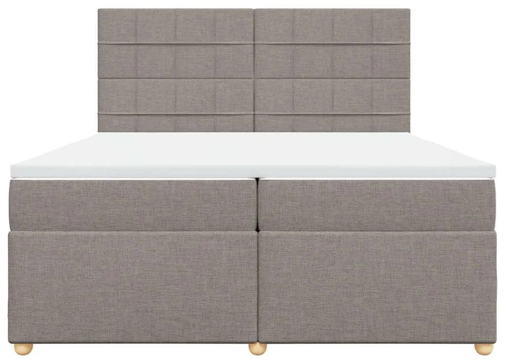 Cama com molas/colchão 200x200 cm tecido castanho-acinzentado