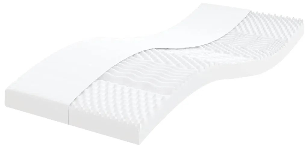 Colchão de espuma 80x210 cm 7 zonas dureza 20 ILD branco