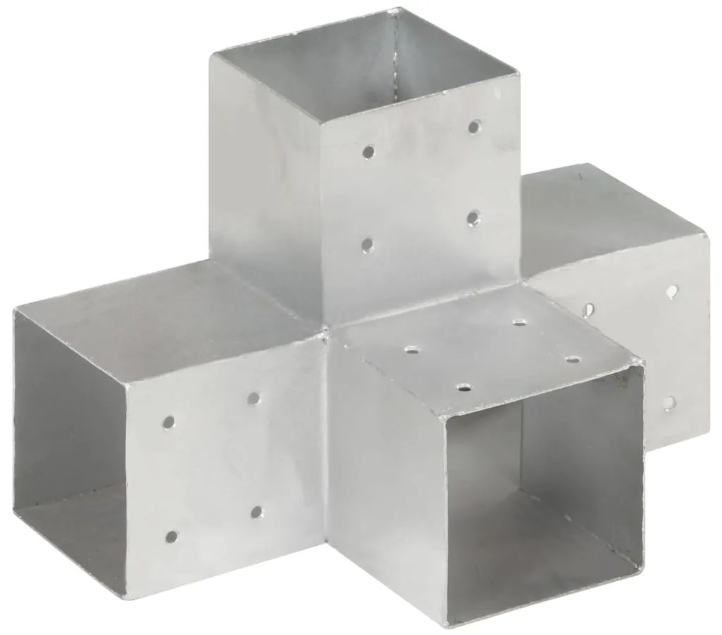 vidaXL Base para poste em forma de X 101x101 mm metal galvanizado
