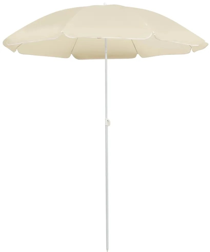 Guarda-sol de jardim com poste de aço 180 cm cor areia