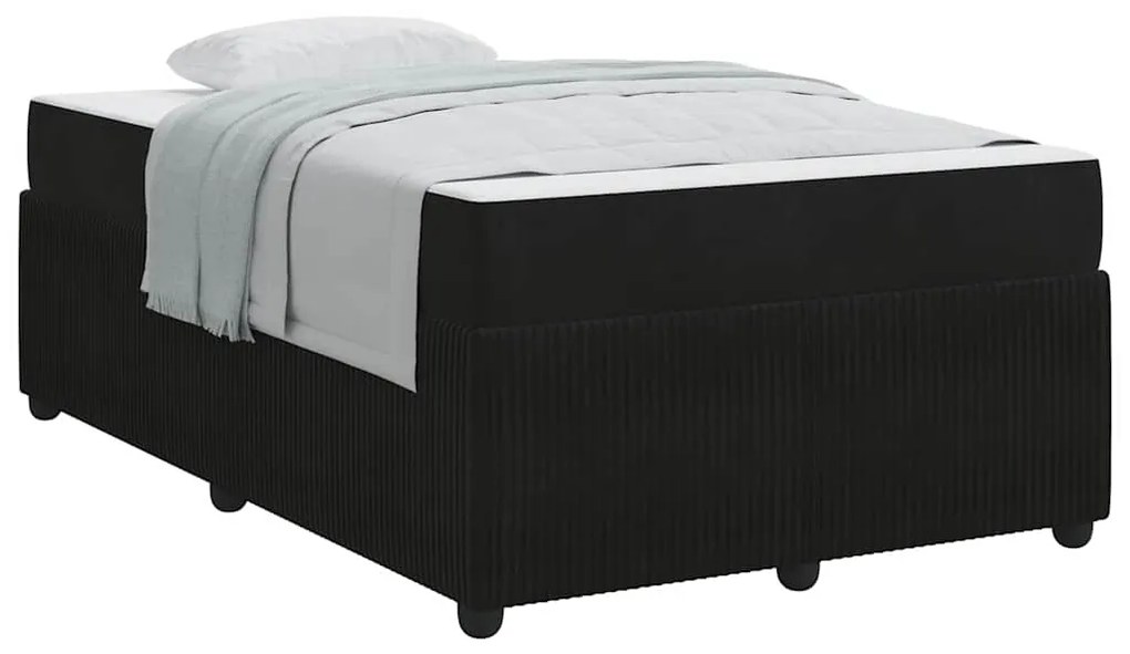 Estrutura de cama com colchão Outros Preto 120 x 190 cm Veludo