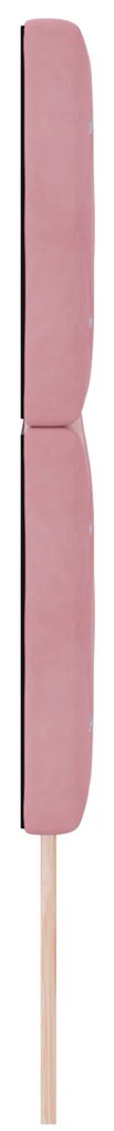Cabeceira com Botão de Cristal Tufted Rosa 160 cm de Veludo