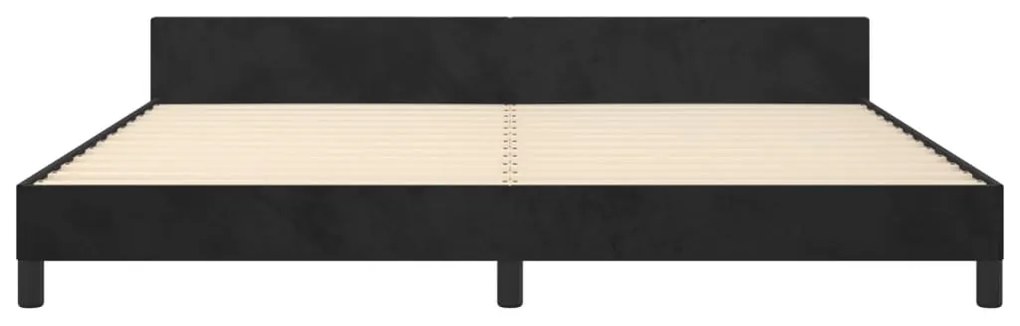 Estrutura de cama sem colchão 200x200 cm veludo preto