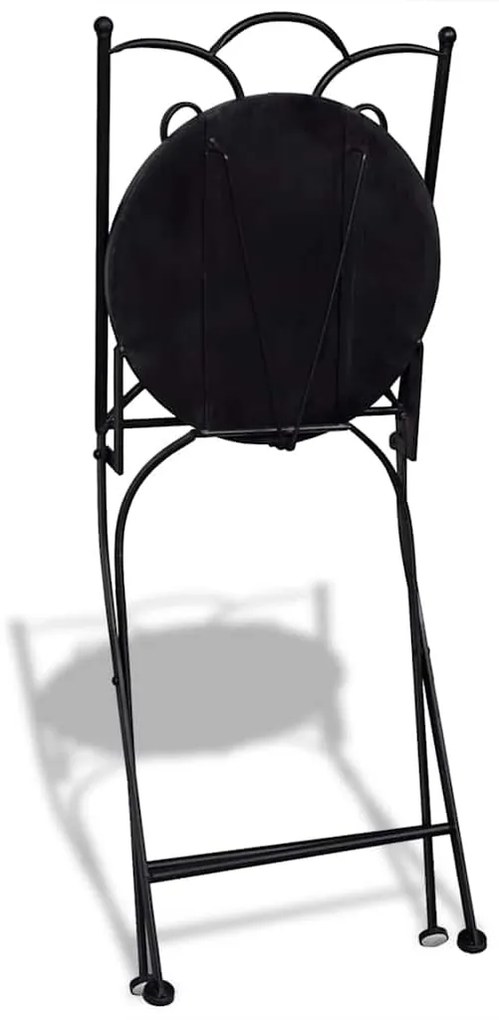 Cadeiras de bistrô dobráveis 2 pcs cerâmica azul e branco