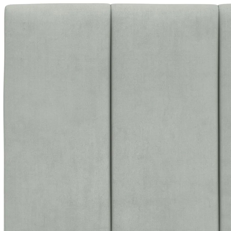 Almofadão de cabeceira 100 cm veludo cinzento-claro