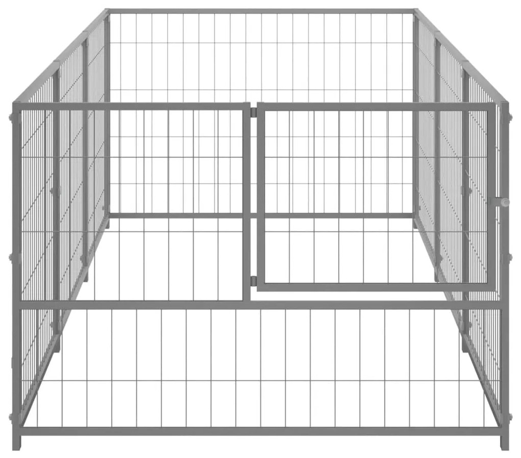 Canil para cães 3 m² aço prateado