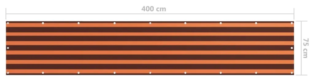 Tela de varanda 75x400 cm tecido Oxford laranja e castanho