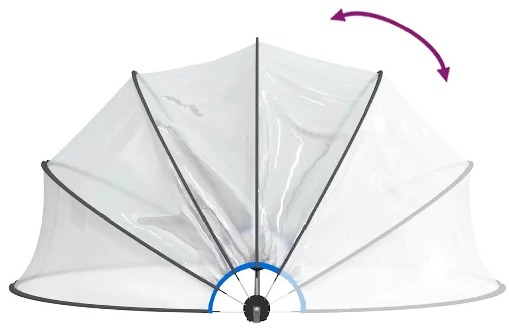 Cúpula de piscina redonda 467x234 cm PVC