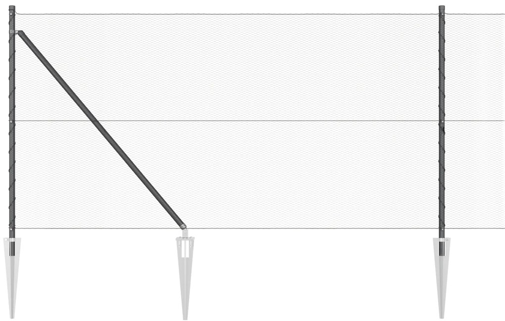 Cerca Hexagonal vidaXL Cinza 1x100 m Aço
