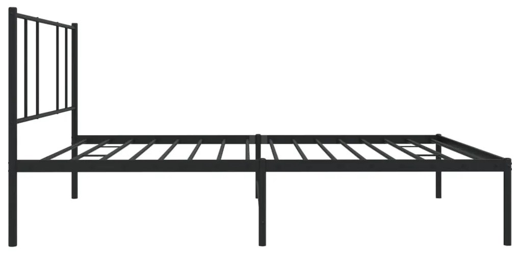 Estrutura de cama com cabeceira 100x200 cm metal preto