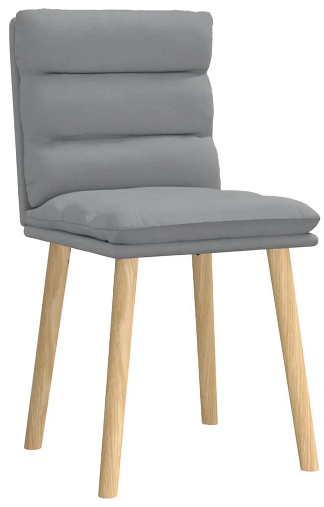 Cadeiras de jantar 2 pcs tecido cinzento-claro