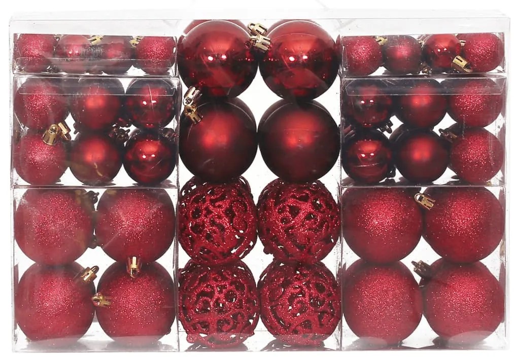 Enfeites de Natal 100 pcs 3 / 4 / 6 cm vermelho-tinto