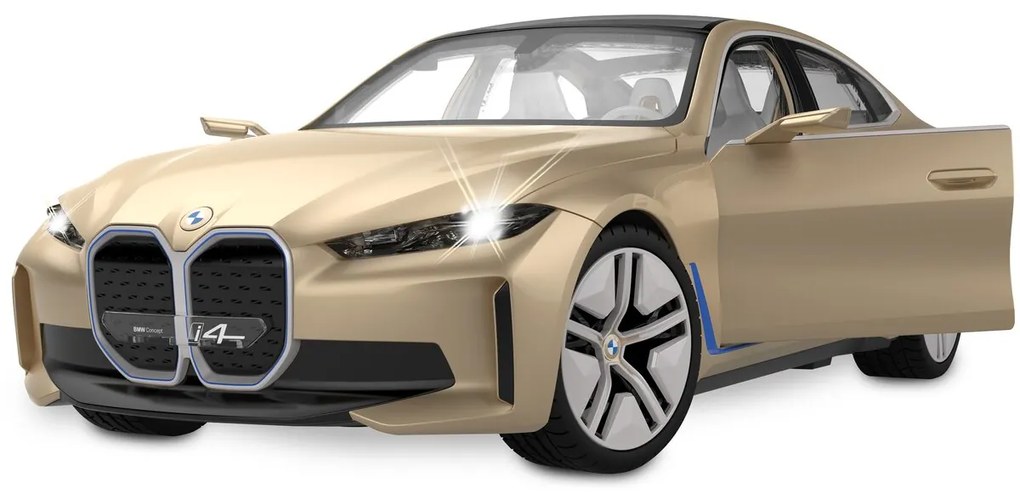 Carro telecomandado BMW i4 Concept 1:14 2,4GHz Portas Manuais Dourado