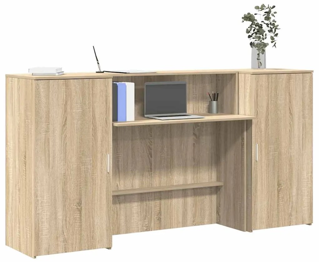 vidaXL Balcão recepção 200x50x103,5 cm deriv. madeira carvalho sonoma