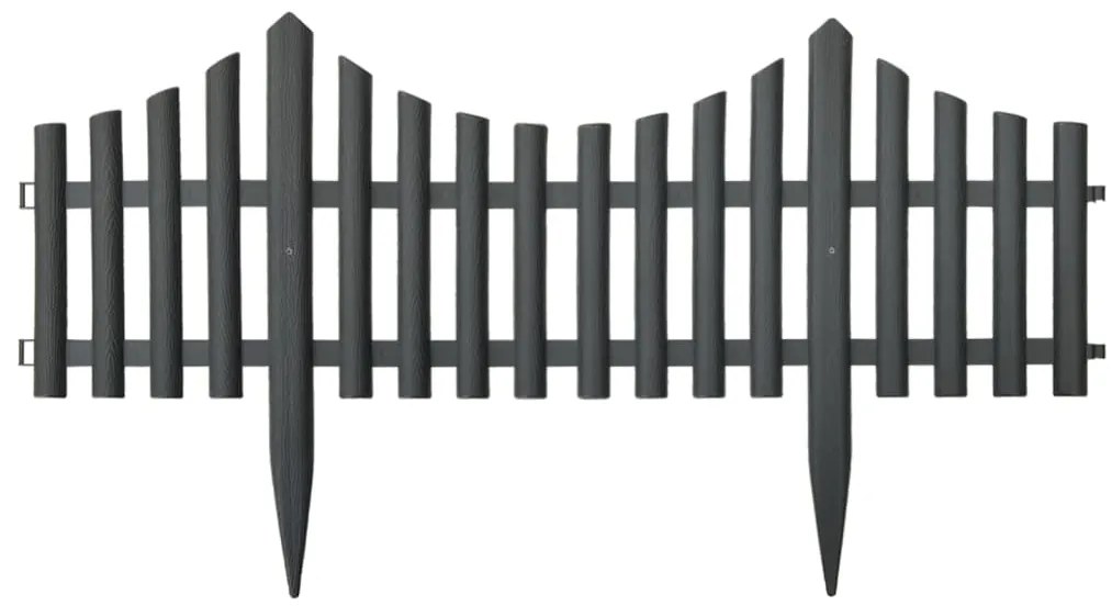 Bordas de relvado 17 pcs 10 m PP antracite