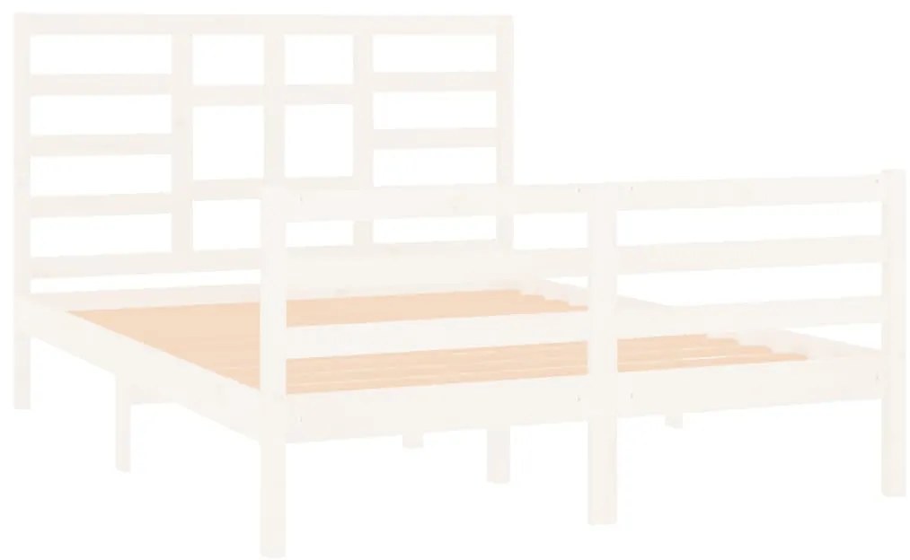Estrutura cama pequena casal 120x190 cm pinho maciço branco