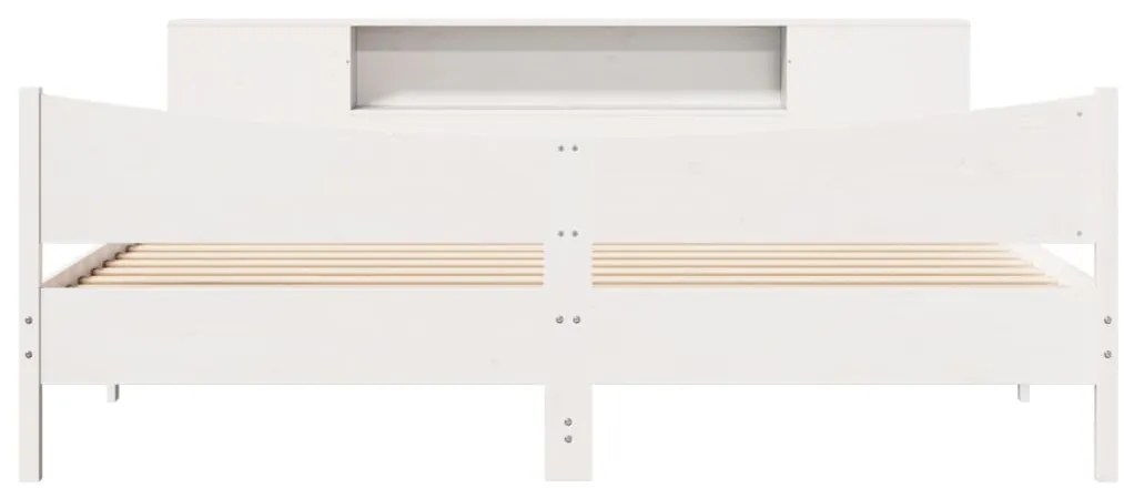 Cama sem colchão 200x200 cm madeira de pinho maciça branco