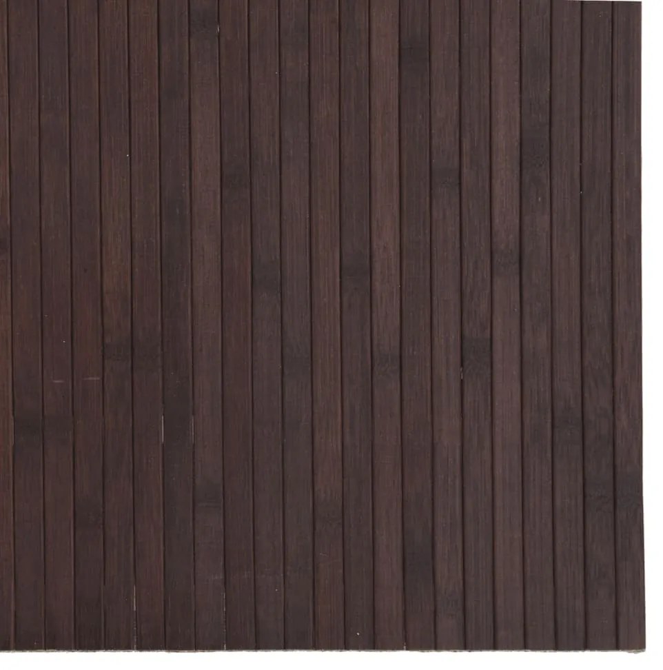 Tapete retangular 80x200 cm bambu castanho-escuro