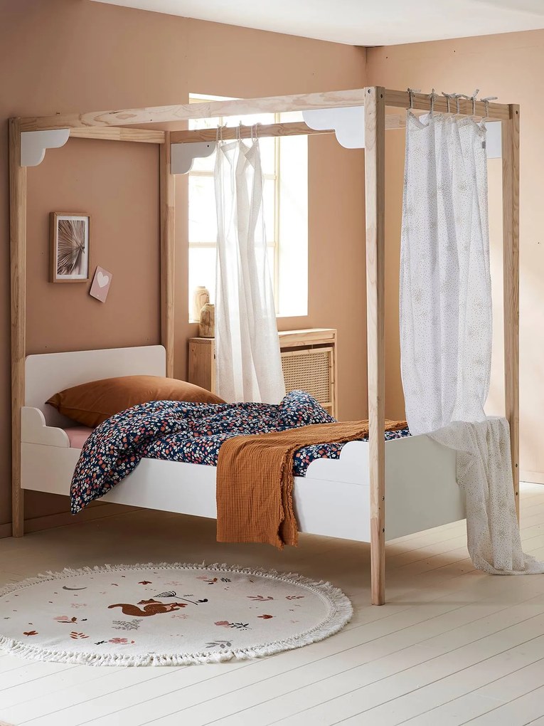 Cama de dossel para criança, Romance branco claro bicolor/multicolo
