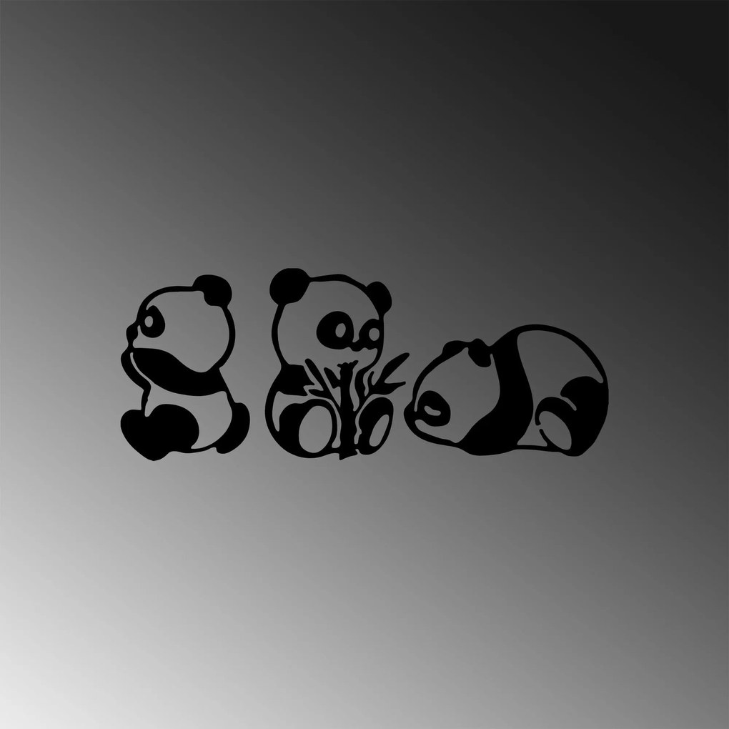 Acessório Decorativo de Parede Pandas – Preto – 18 x 26 cm, 20 x 27 cm