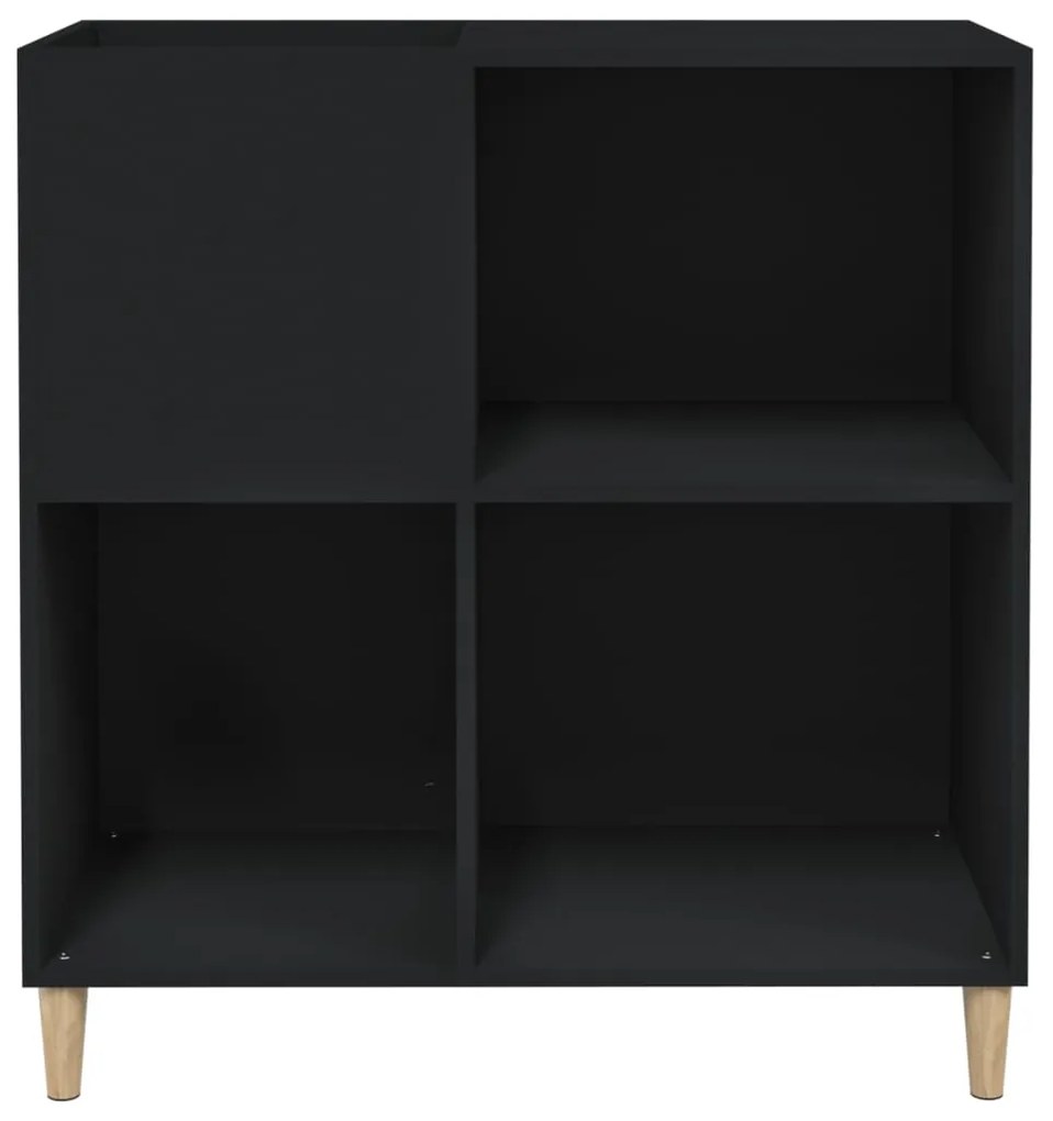 Armário para discos 84,5x38x89 cm derivados de madeira preto