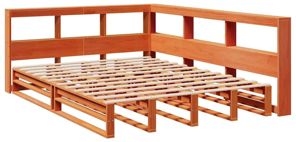 Cama com estante sem colchão 140x190 cm pinho maciço